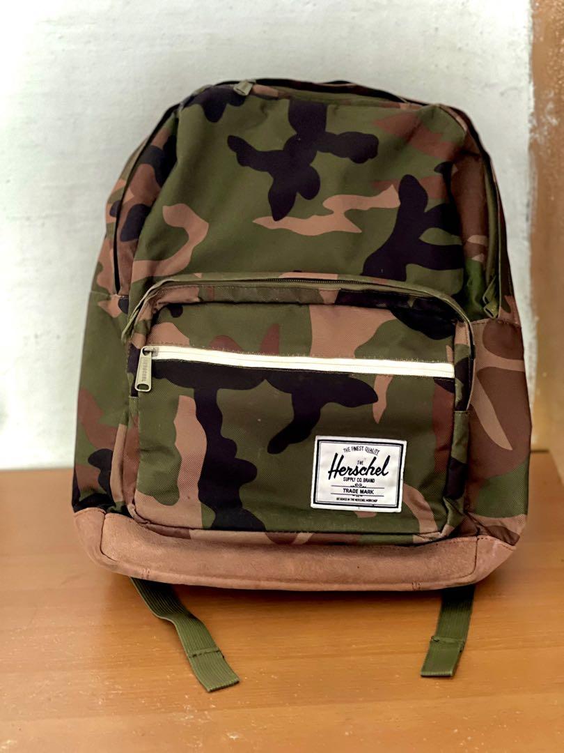 Authentic Herschel backpack with brown leather bottom Men s