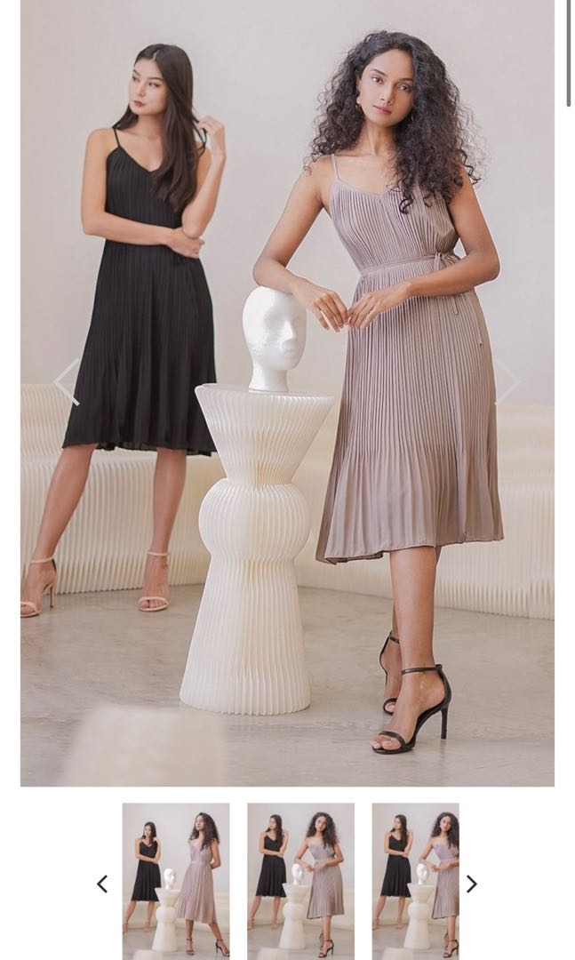 Aveline Pleated Midi Dress, Women's Fashion, Dresses & Sets, Dresses on ...
