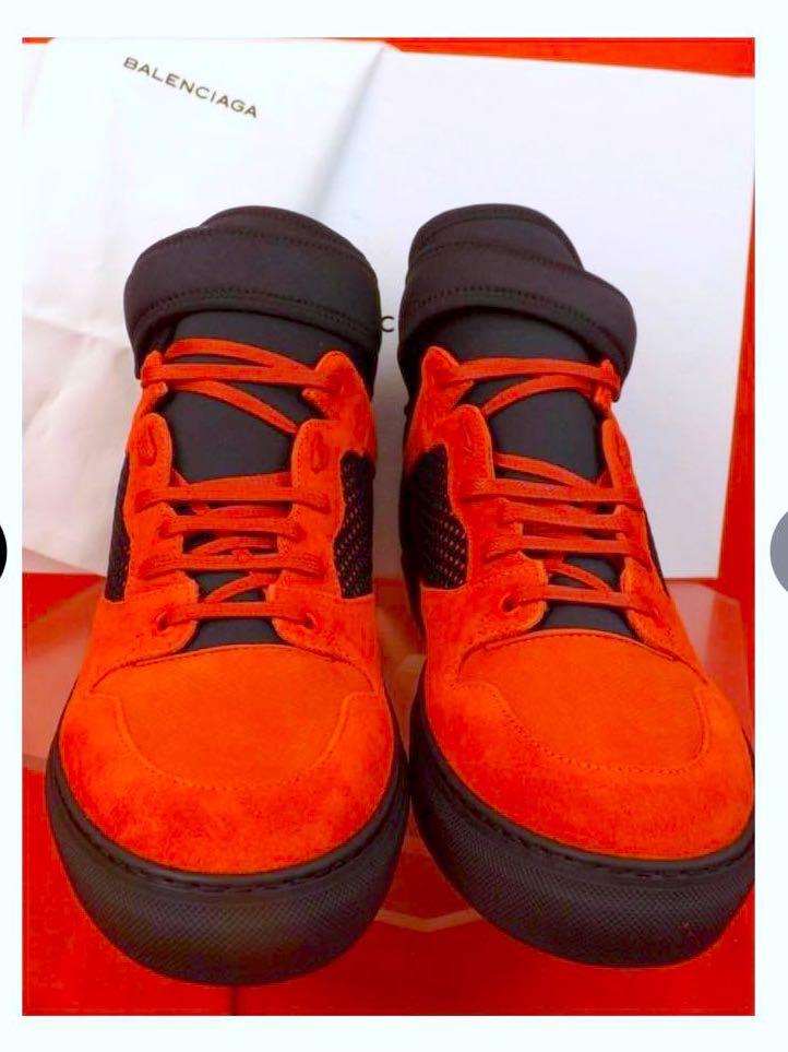Balenciaga sneakers Red/ black mesh (Category: Sneakers) located in Quezon City. Submitted by angel12171984 (Listing ID 1147123878, Image 2). Description: Rush Saleeeee!!!! MEN’S RED SUEDE BLACK MESH LACE UP NEOPRINE VELCROS STRAP HI-TOP SNEAKERS By BALENCIAGA 100 % AUTHENTIC,GUARANTEED!!! MADE IN ITALY Balenciaga red suede and black mesh high-top sneakers styled with a black neoprene wraparound ankle strap and sock liner. Color: Red/Black Two To