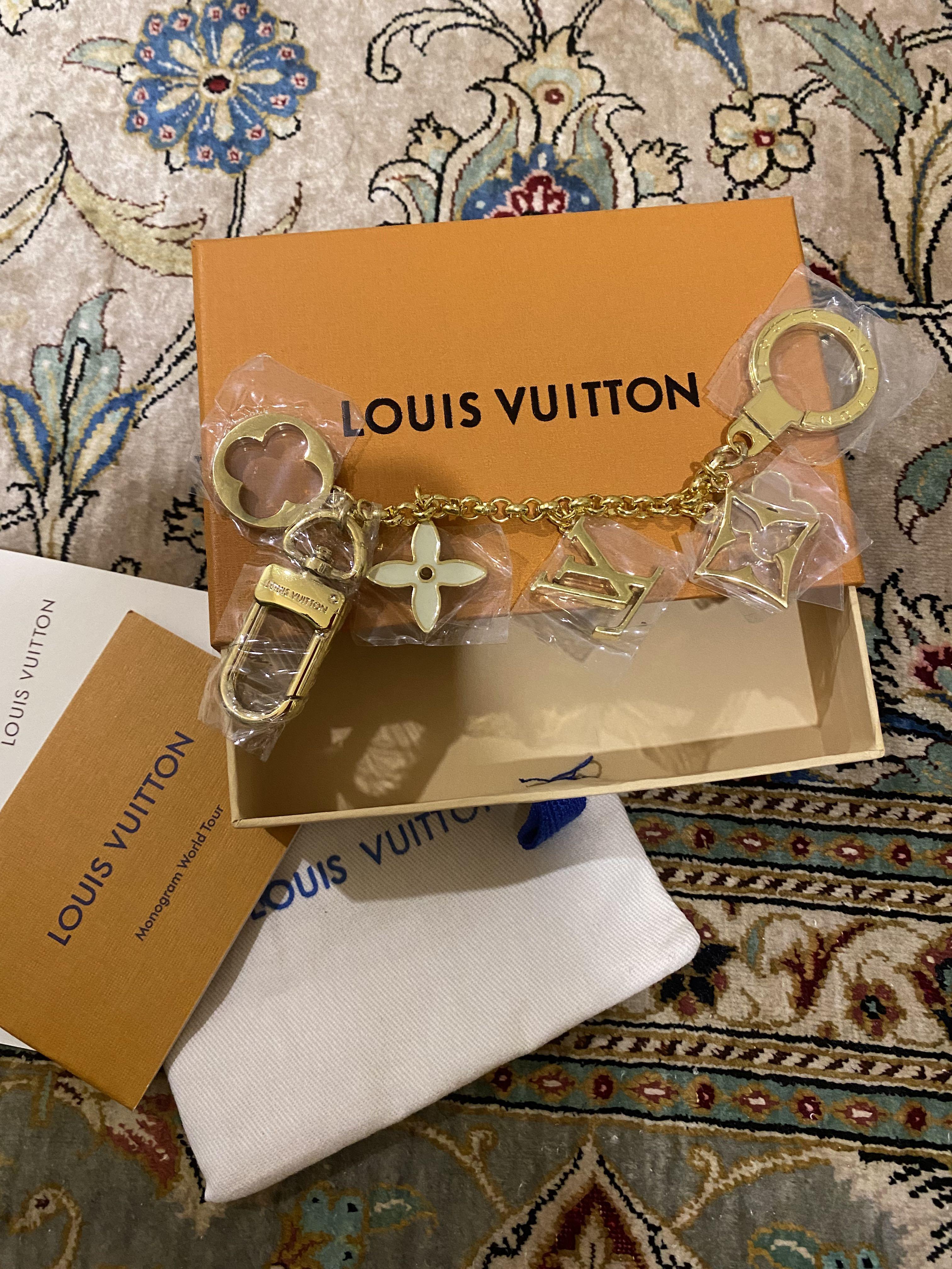 Louis Vuitton Bag Charm Key Holder World Tour BB Pink/White in Calfskin  with Gold-tone - US