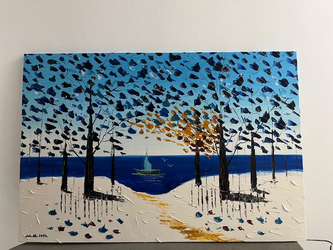 Oil painting on canvas 90x60cm, Furniture & Home Living, Home ...