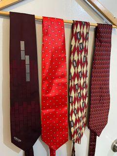 Branded Neckties - Red/Maroon 4pcs