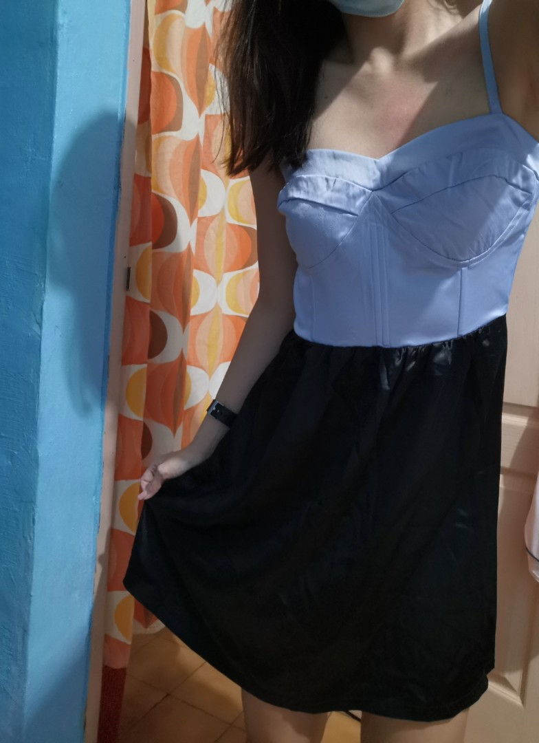 Bustier corset silk dress, Women's Fashion, Dresses & Sets, Dresses on