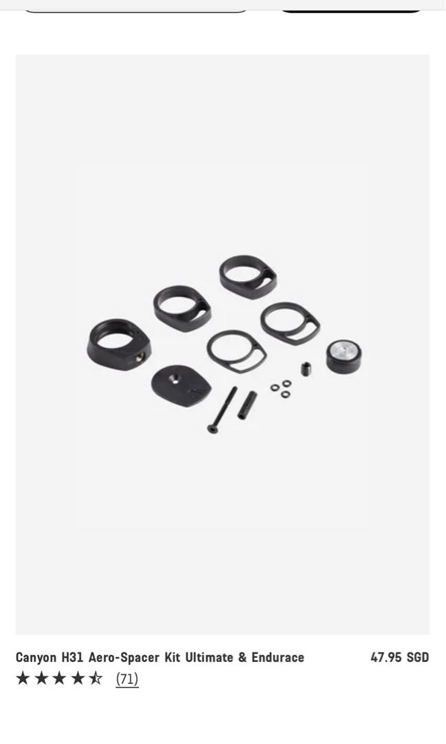 Canyon H31 AeroSpacer Kit Ultimate & Endurace, Sports Equipment