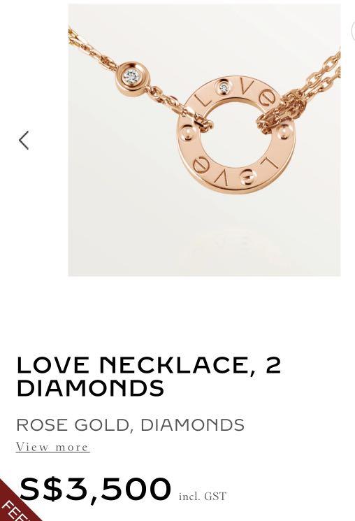 Cartier love necklace pink gold diamond Luxury Accessories on