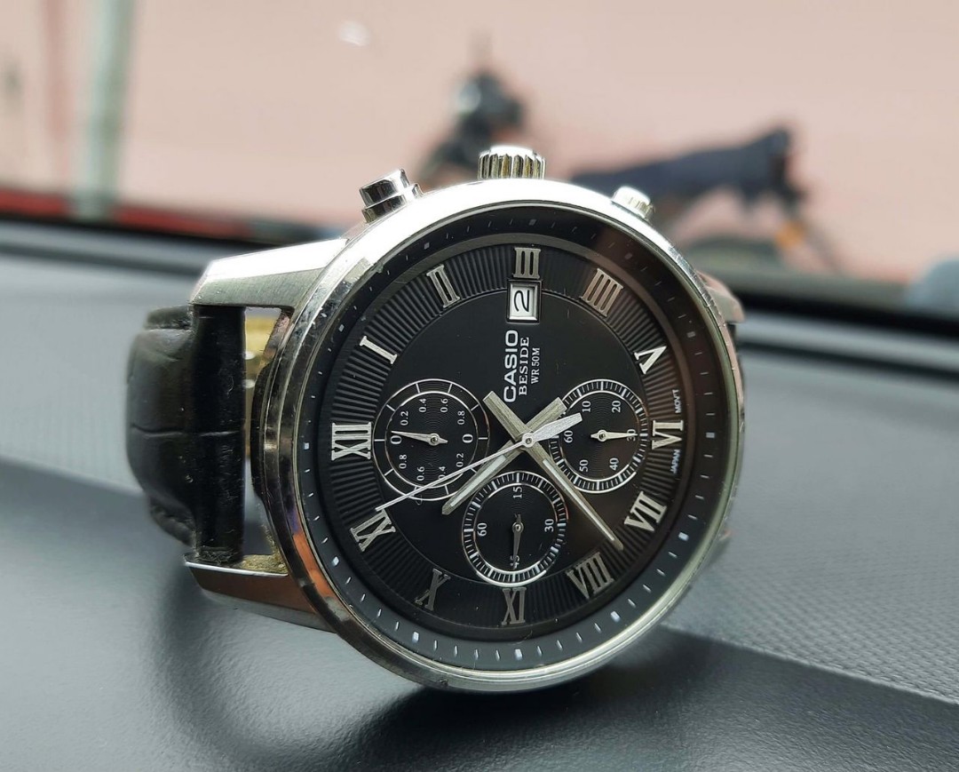 Casio beside chronograph on sale wr 50m