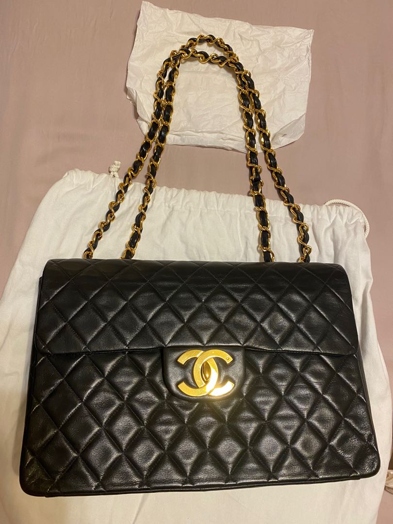 Chanel Vintage Classic XL Lambskin Flap Bag Luxury Bags