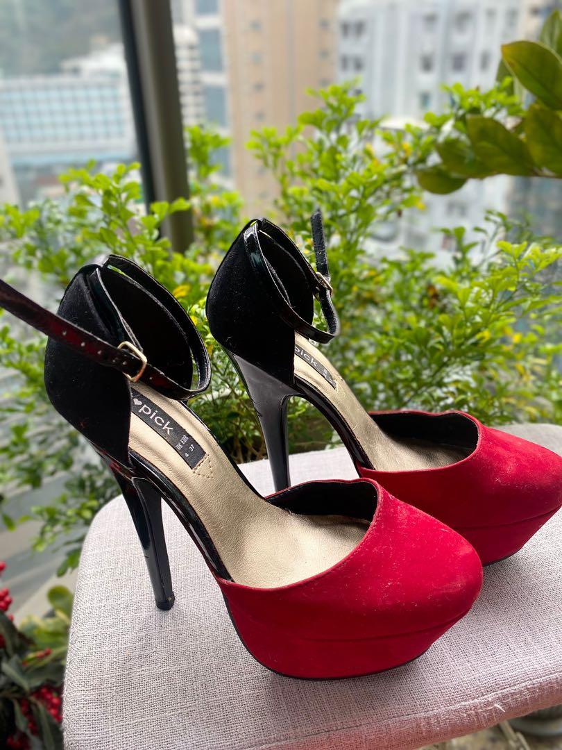 Scarlet red new arrivals heels