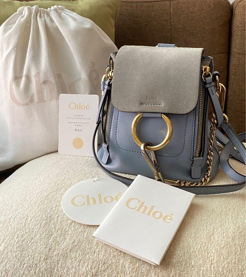 Chloe faye mini backpack light blue Carousell