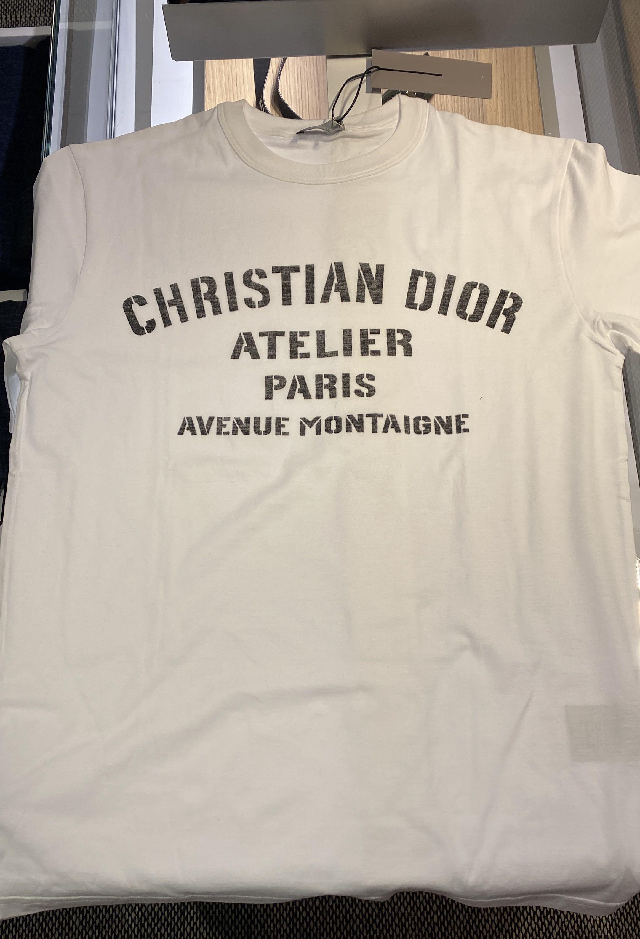 Christian Dior Atelier Men/Black Logo T-SHIRT Retail $990