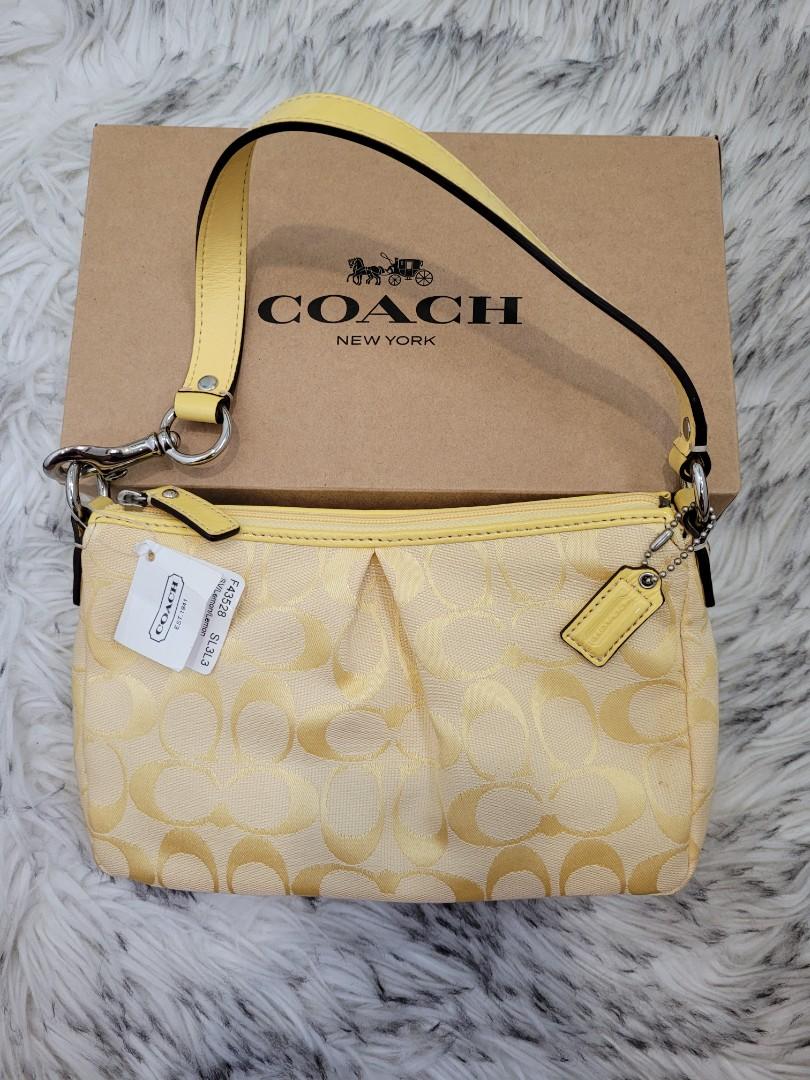 Authentic Coach Signature F43528 Lemon Yellow, Luxury, Bags & Wallets on  Carousell