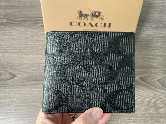 Coach men's coin case store