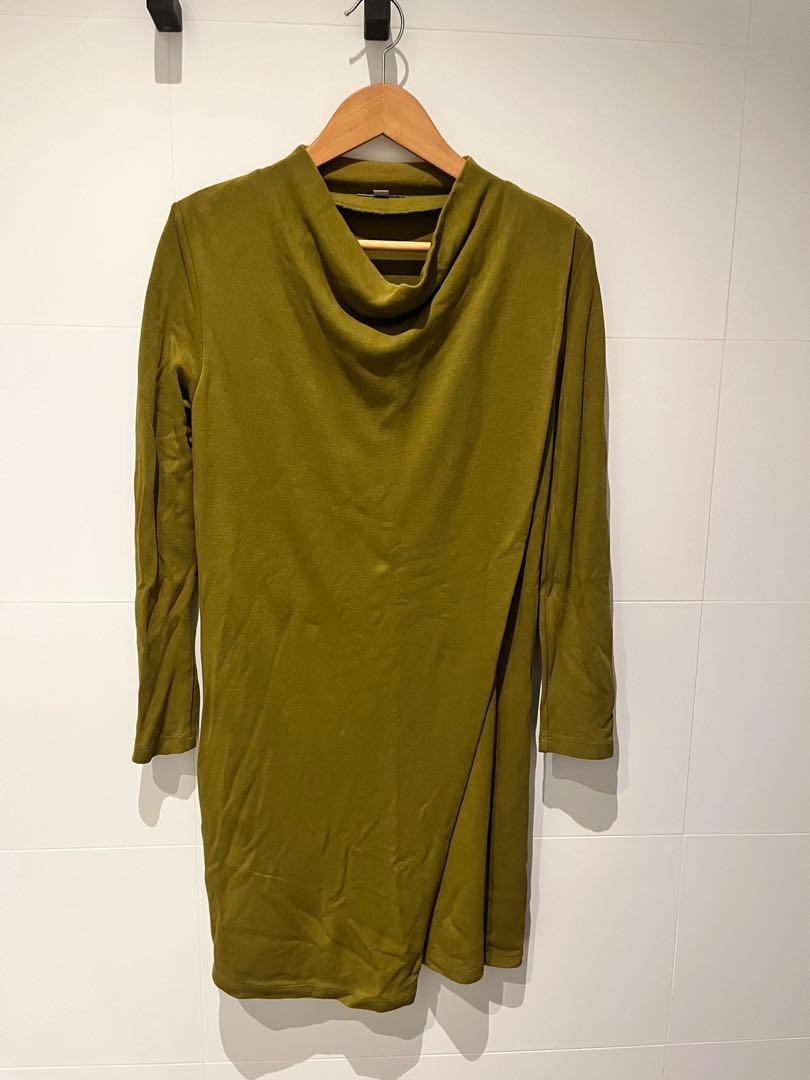 Cos olive green dress discount
