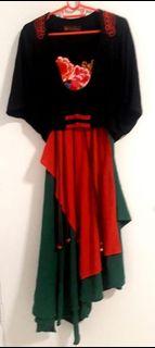 SALE! Cotton Amour Asymetrical Strap Dress + Cotton Waist-Length Jacket (L/EU40/UK12/US8)