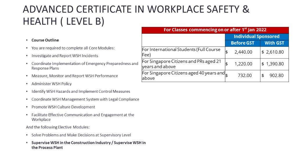 Professional Workplace Safety & Health Level B & Level CNTUC
