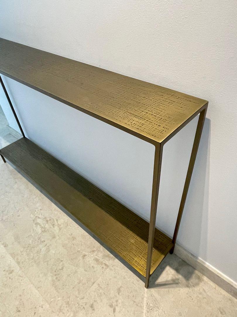 Crate and Barrel Jacque Brass Console Table