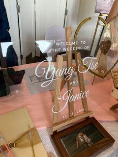 Customizable Wedding transparent acrylic signage sign