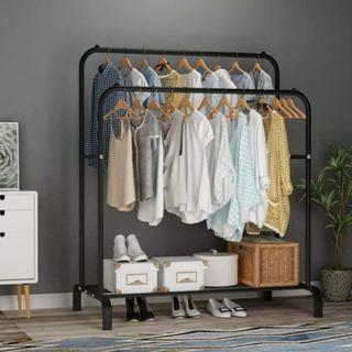 Double Pole Strong Steel Structure Laundry Rack Cloth Hanger Clothes Rack Hanging