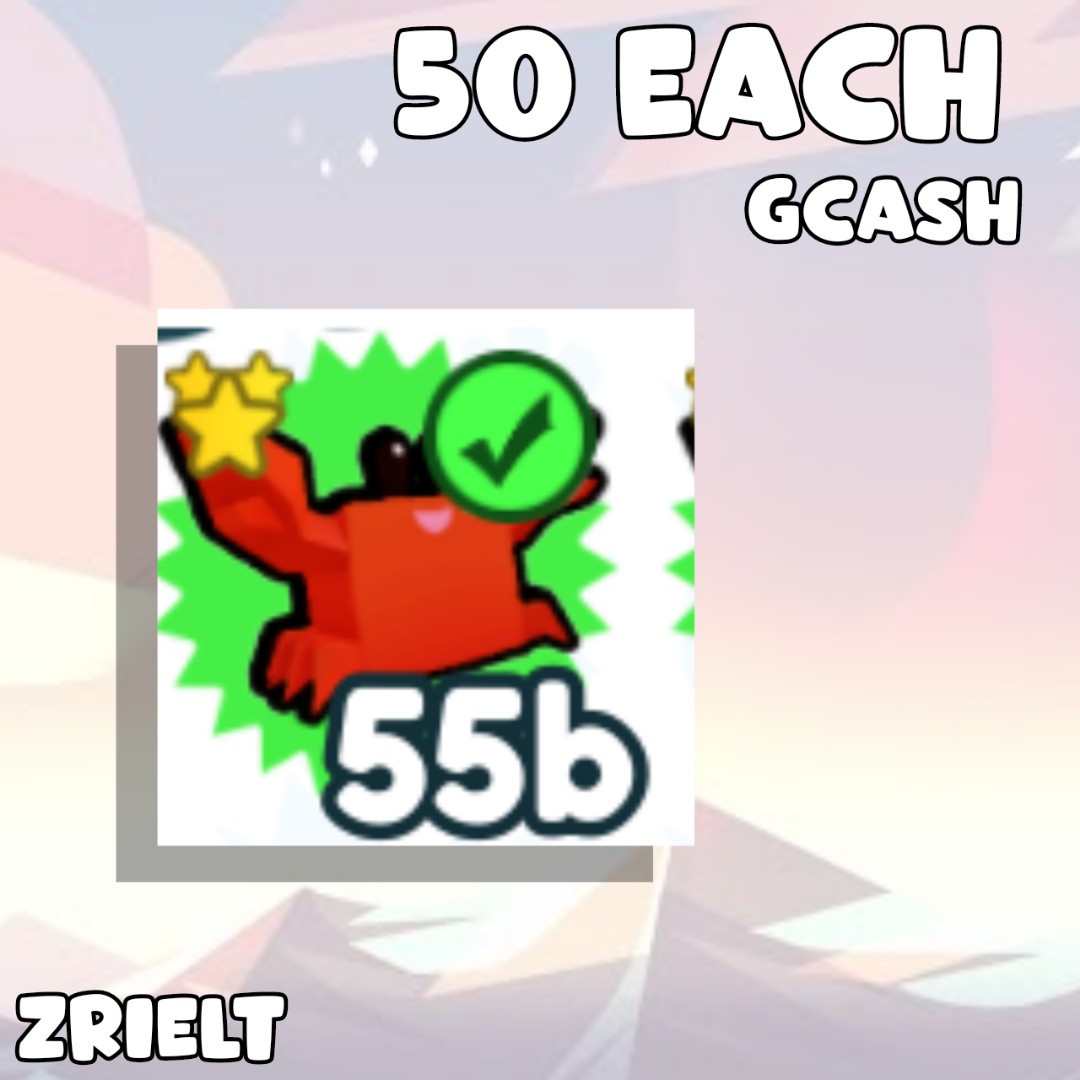 EXCLUSIVE RAVE CRAB PET SIMULATOR X 50 PESOS EACH, Video Gaming