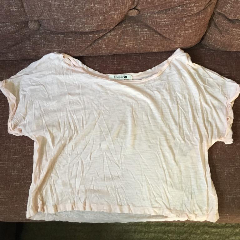 Forever 21 Peach See Through Crop Top, Women's Fashion, Tops, Blouses ...