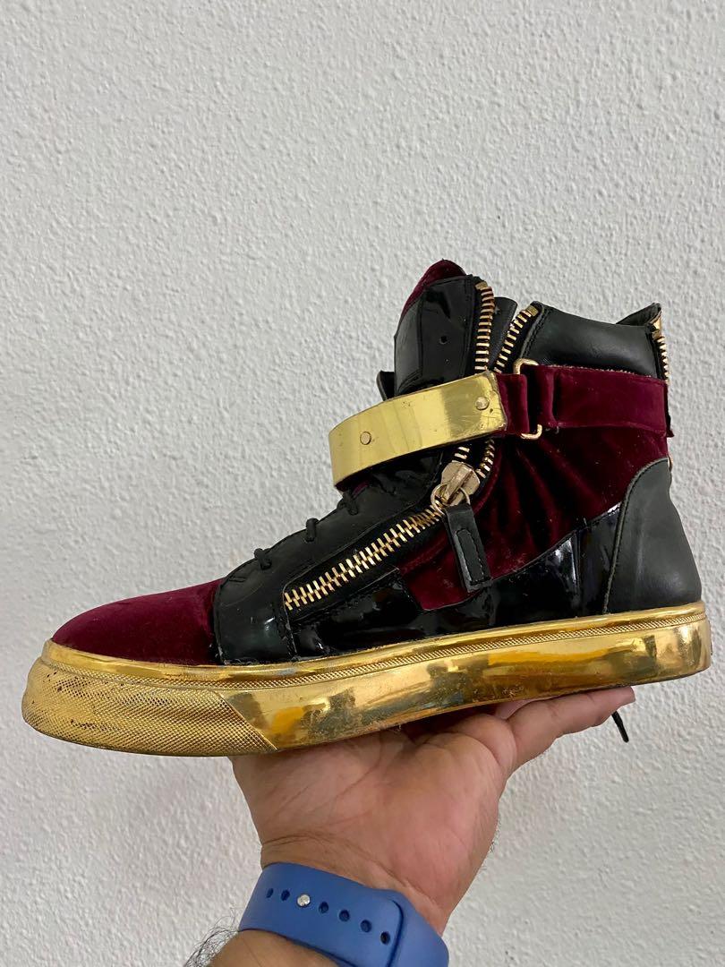 Giuseppe Zanotti Knockoff Men s Red Velvet High top Sneakers