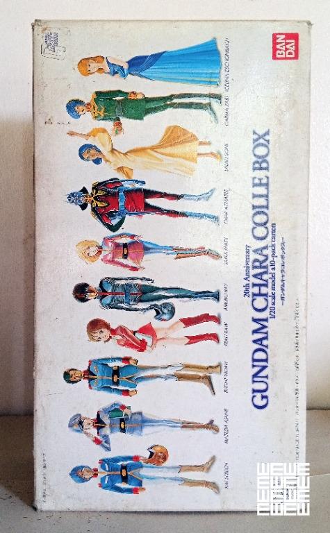 Gundam Chara 20th Anniversary Colle Box Figure Set (Category: Gundam & Model Kits) located in Pasig City. Submitted by wewyllenium (Listing ID 1147096936, Image 1). Description: Bandai character collection set. Assembly kits are rendered in transparent plastic. Unused, unopened, undamaged item. Contains 10 figures. Assembly and painting required. .