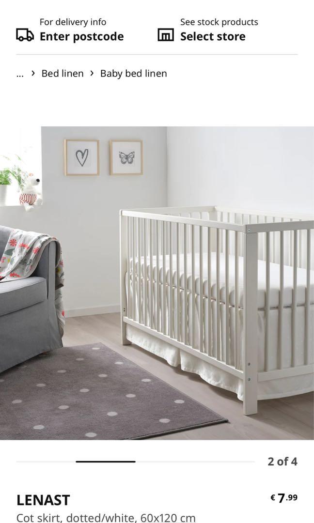 IKEA baby cot crib skirting linen