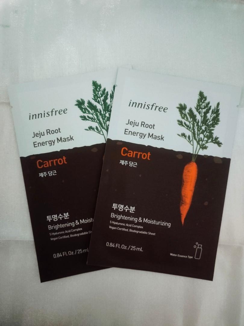 Innisfree Sheet Mask Carrot (2pc), Kesehatan & Kecantikan, Kulit