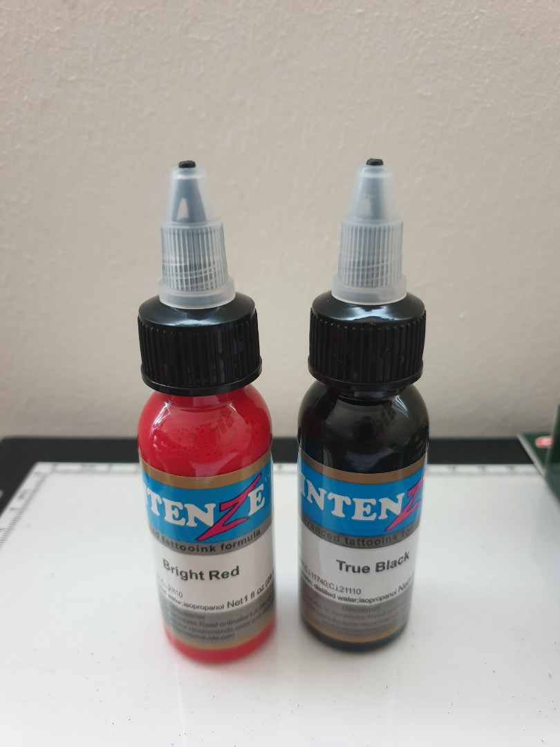 Intenze Tattoo Ink - true black and bright red, Everything Else on Carousell