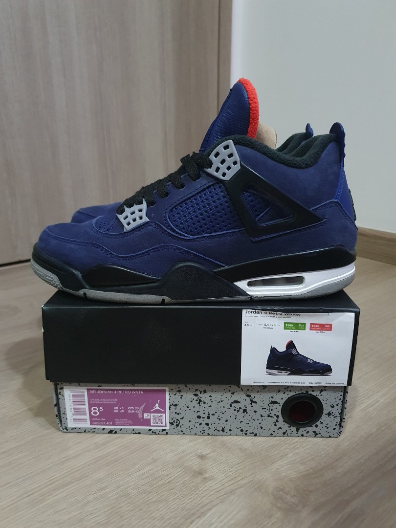 Jordan 4 Loyal Blue, Men's Fashion 