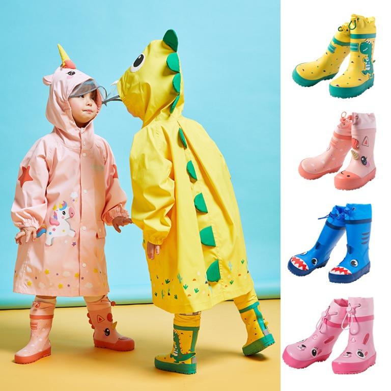 Kids Rainboots For Boys Girls Dinosaur Unicorn Rainboots