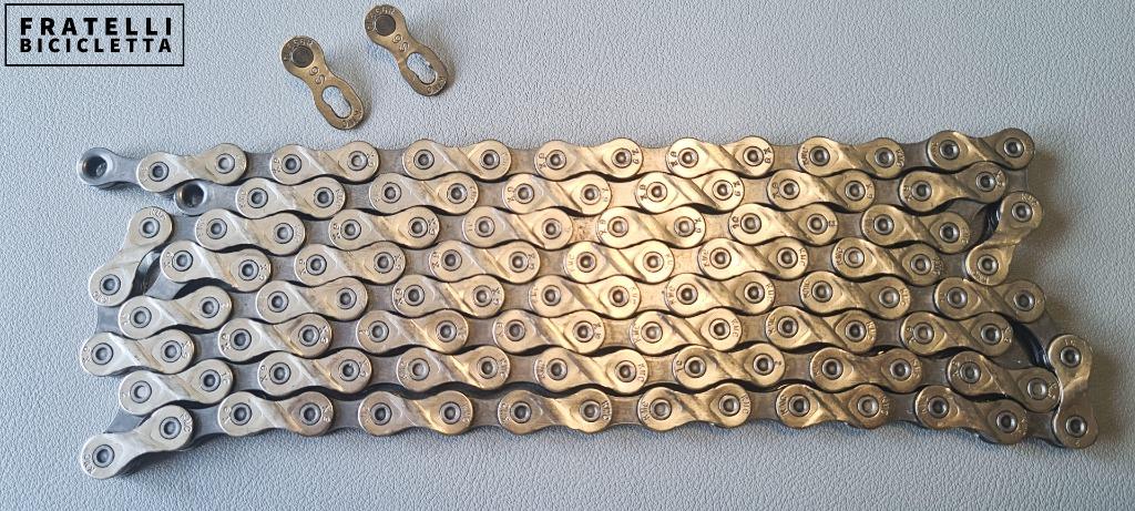 KMC X9 9 Speed Chain Silver Black 116 with missing link