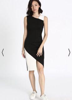 Love Bonito Oleja Contrast Asymmetrical Dress