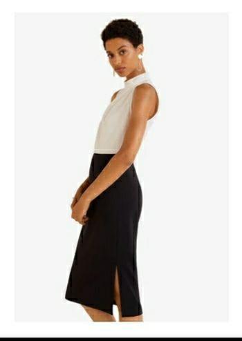 Mango pleated bicolor dress top