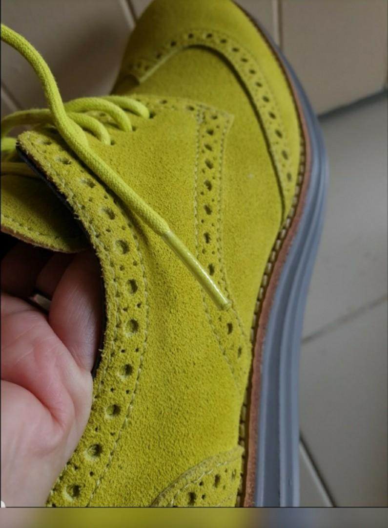 Men Cole Haan NEON GREEN suede Wingtip Oxford Sneaker Lunarlon. Shoes Men s Fashion Footwear Dress Shoes on Carousell