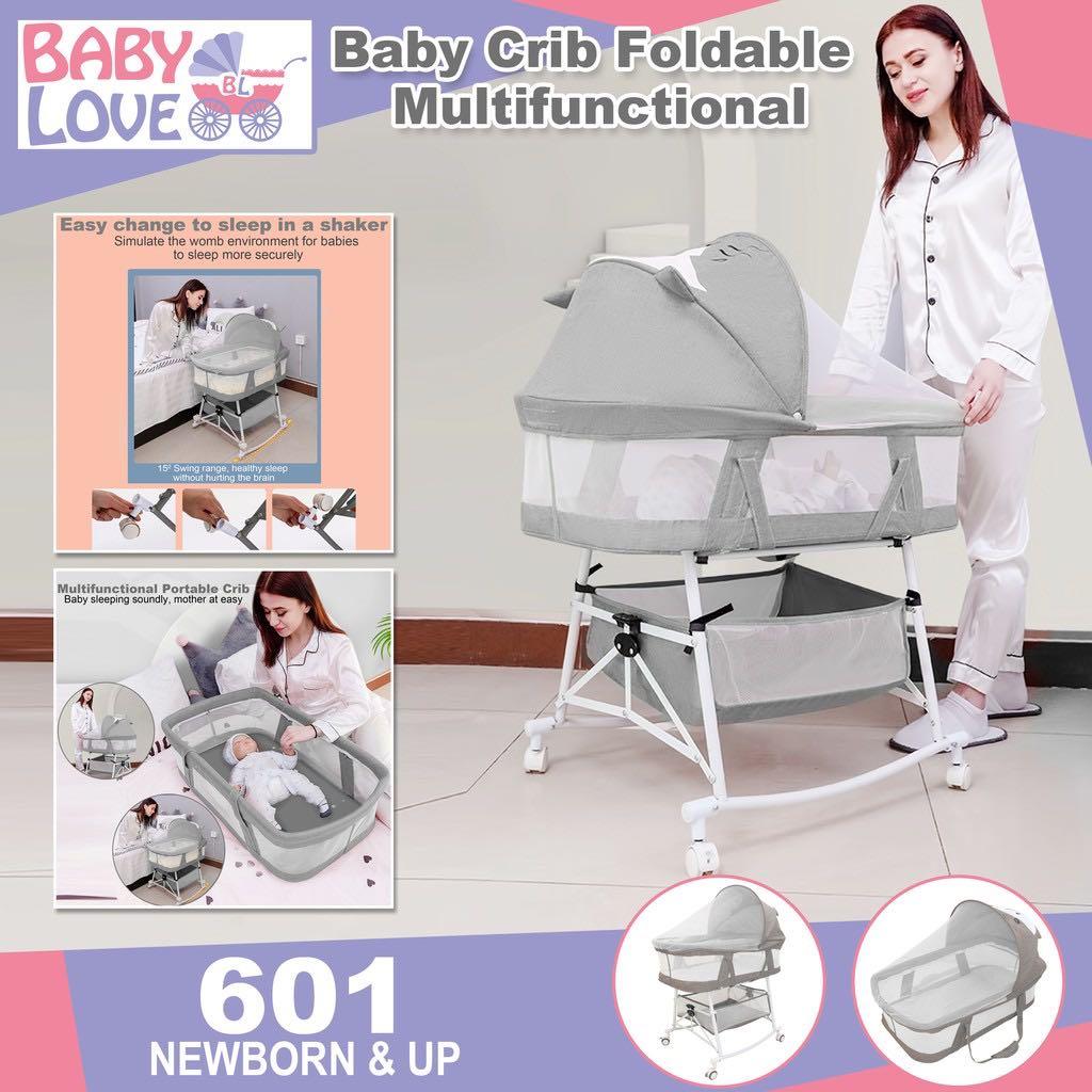 Multifunctional Rocker Crib Portable Baby Bed Cradle Bassinet with