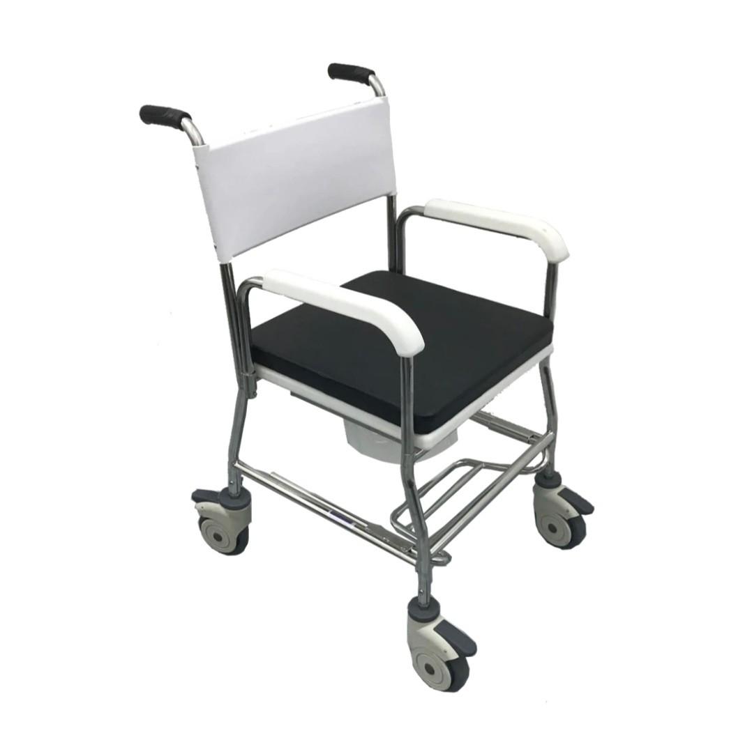 NEW DNR Wheels Stainless Steel Commode Chair with Wheels, Health