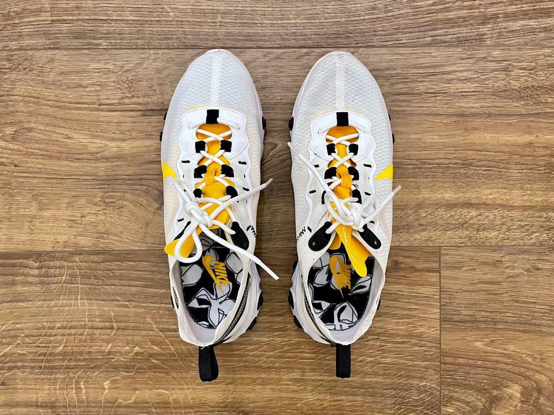 Nike React Element 55 White Gold Black Men s Fashion Footwear