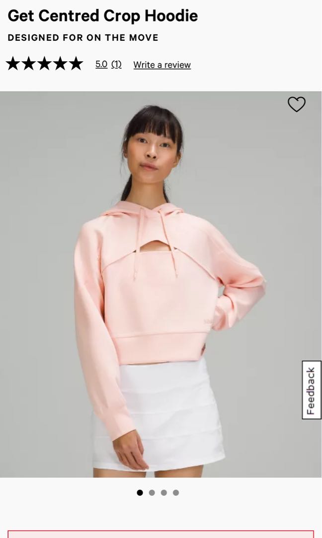 lululemon get centered crop hoodie size 6, Women's Fashion, Tops ...