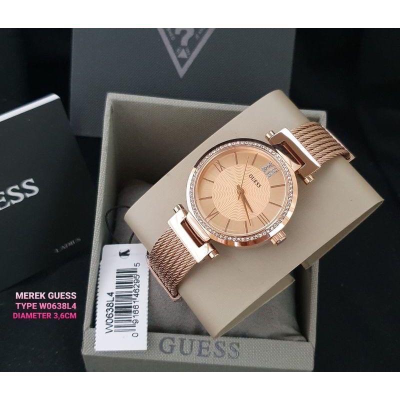 Original 100 Guess Watch Rosegold W0638L4 Fesyen Wanita Jam