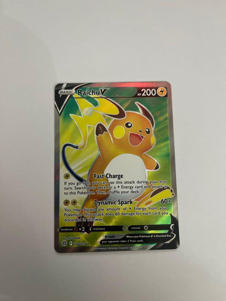 pokemon tcg brilliant stars 158 172 raichu v card Raichu V 158/172 - Brilliant Stars - Ultra Rare Pokemon Card main image 0