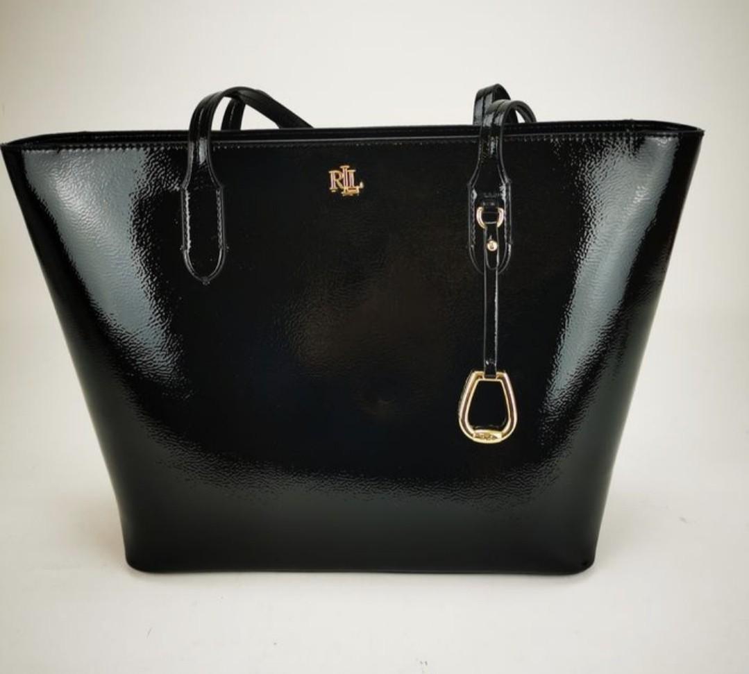 Brand New Ralph Lauren Black Shopper with zip fastener and key