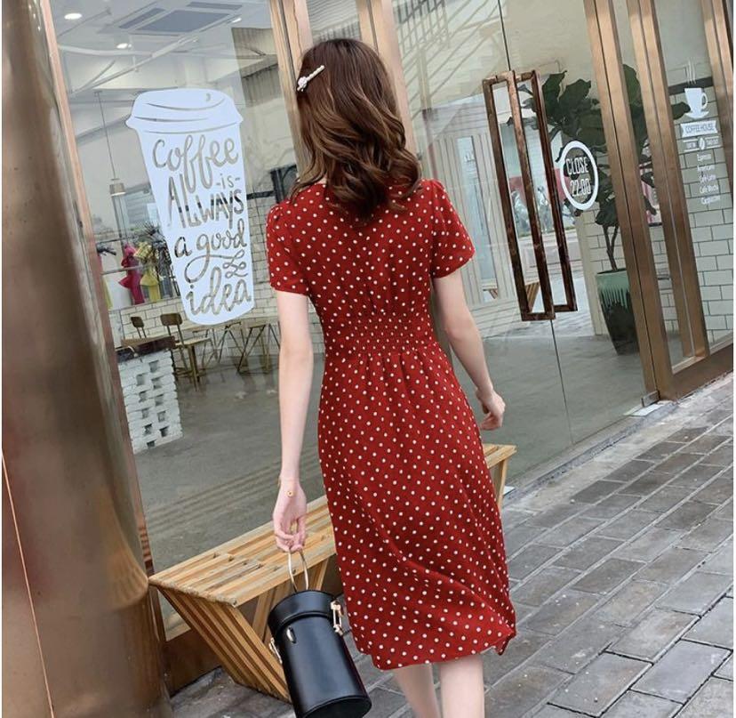 Red polka dot sundress shop