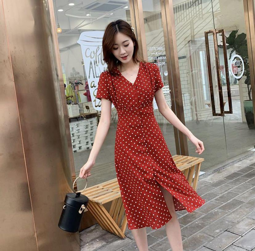 Red dot dress online