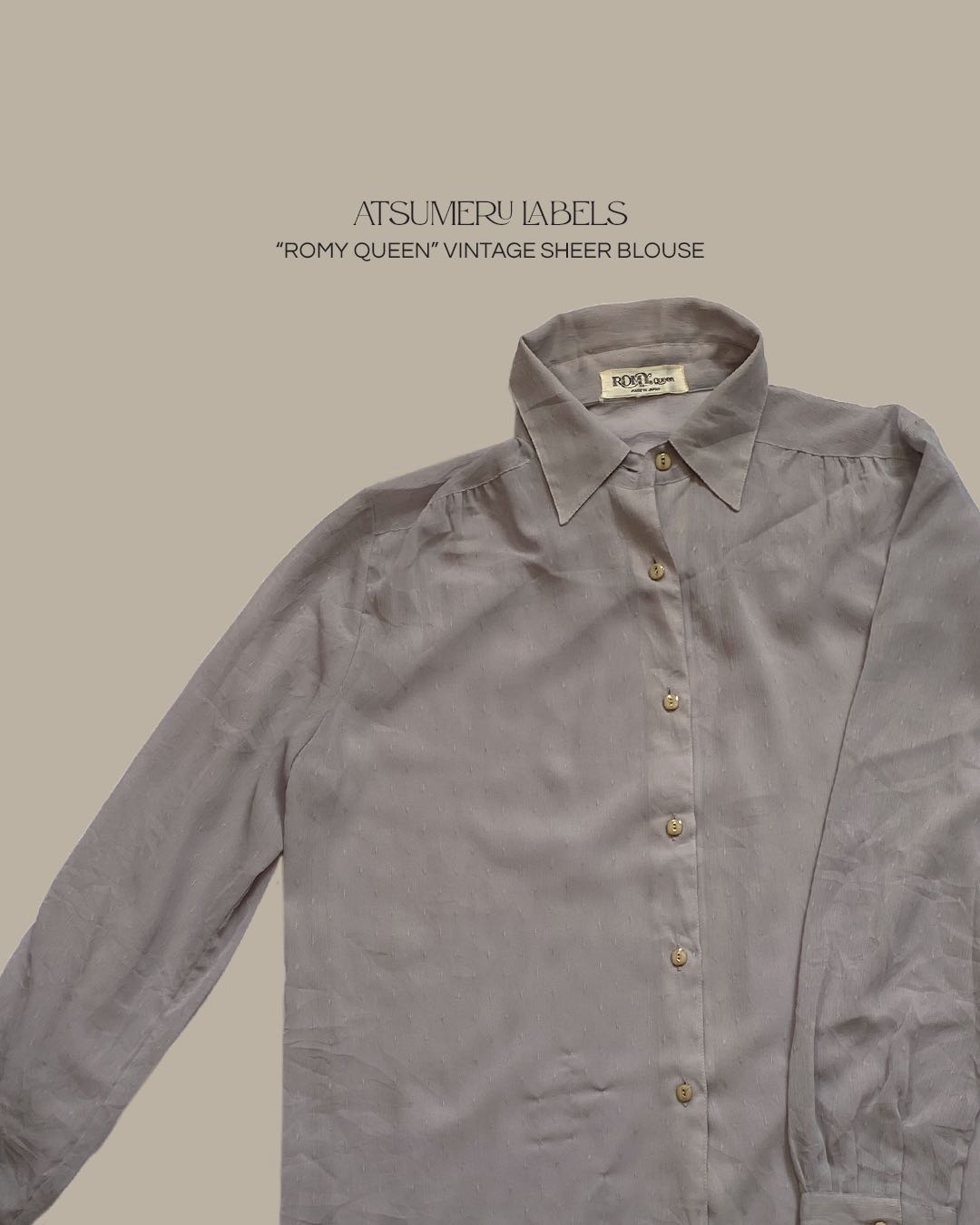 Romy Queen” Vintage Sheer Blouse, Women 