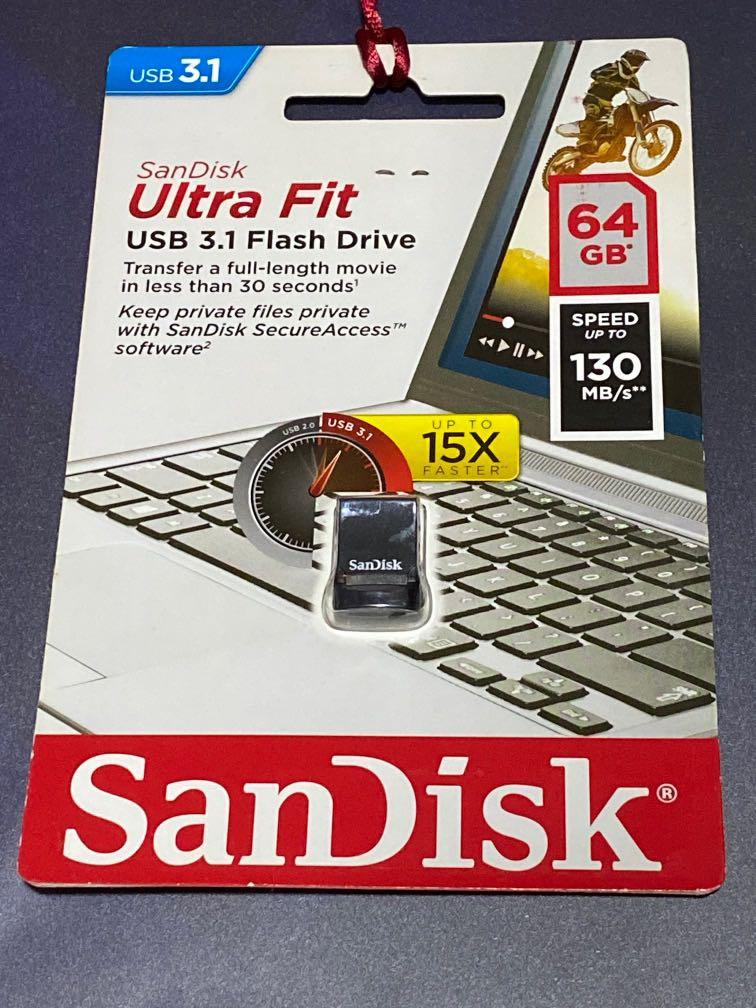 SanDisk Ultra Fit USB 3.1 Flash Drive 64GB, Computers & Tech, Parts ...