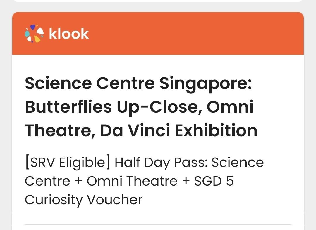 Science Centre Singapore, Tickets & Vouchers, Flights & Overseas