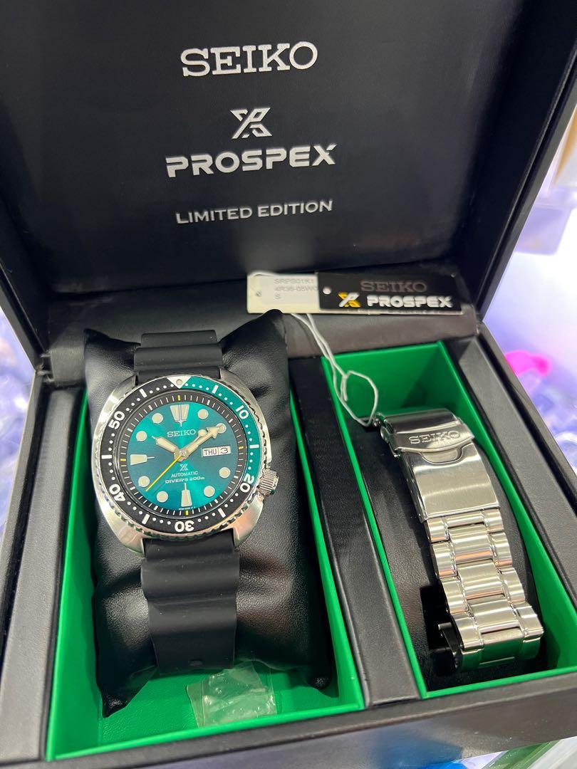 Seiko prospex green new arrivals turtle limited edition srpb01k1