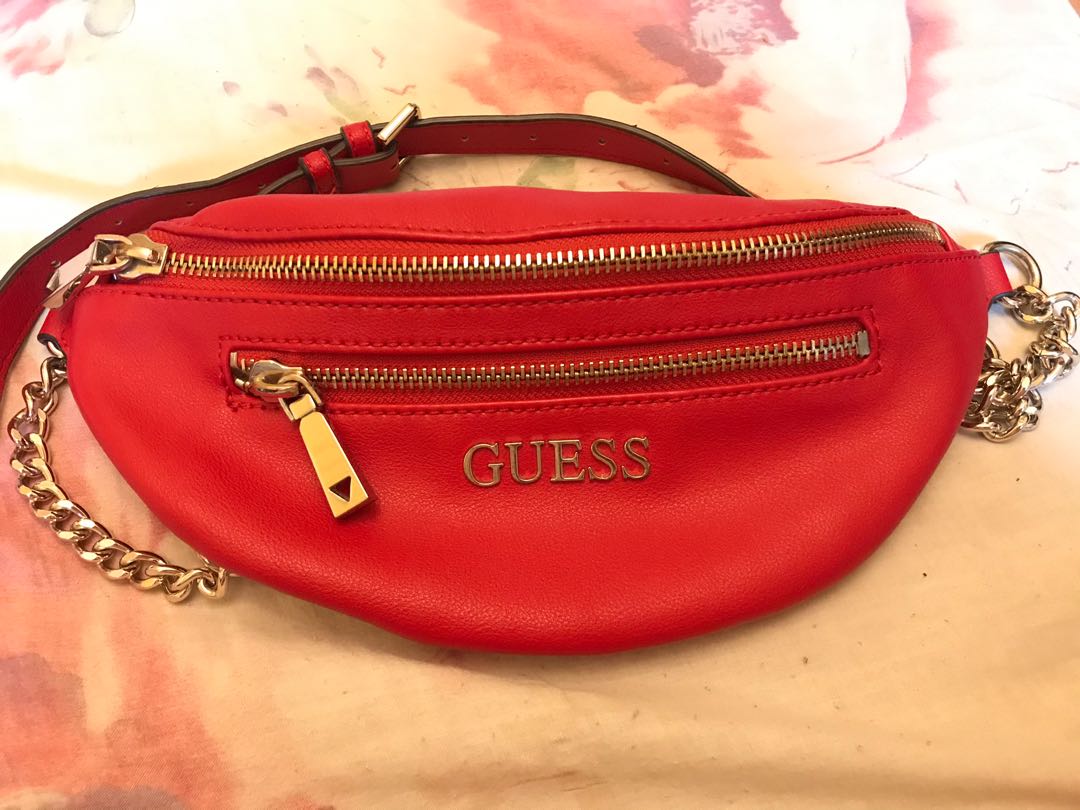 Guess red belt bag sales