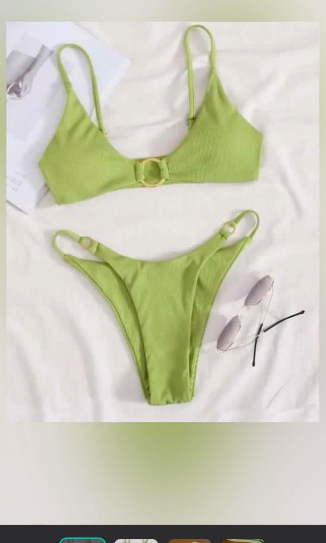 Shein Green Bikini, Women's Fashion, Swimwear, Bikinis & Swimsuits on